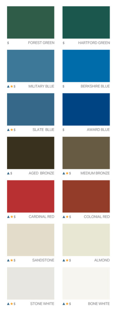 Una Clad Color Chart