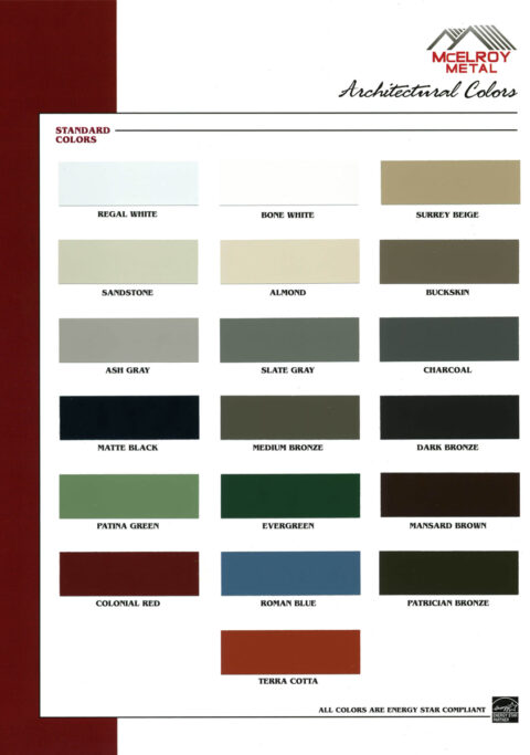 color charts - Southern Sheet Metal